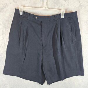 Cutter & Buck Navy Mens 40 Dress Shorts pleated classic vacation cruise casual